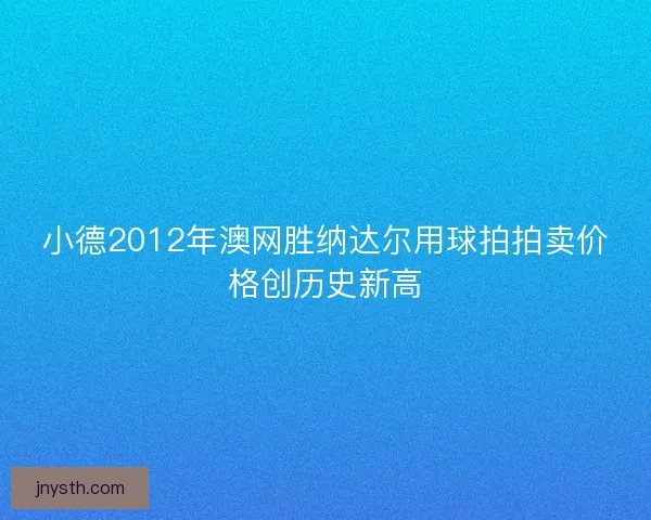 小德2012年澳网胜纳达尔用球拍拍卖价格创历史新高