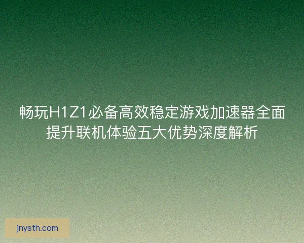 畅玩H1Z1必备高效稳定游戏加速器全面提升联机体验五大优势深度解析