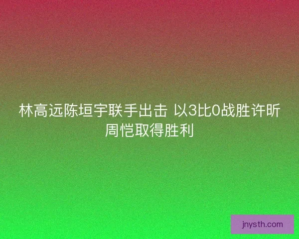 林高远陈垣宇联手出击 以3比0战胜许昕周恺取得胜利